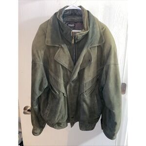 Vintage Wilson's Adventure Bound Thinsulate Bomber  Green Soft Leather Jacket L